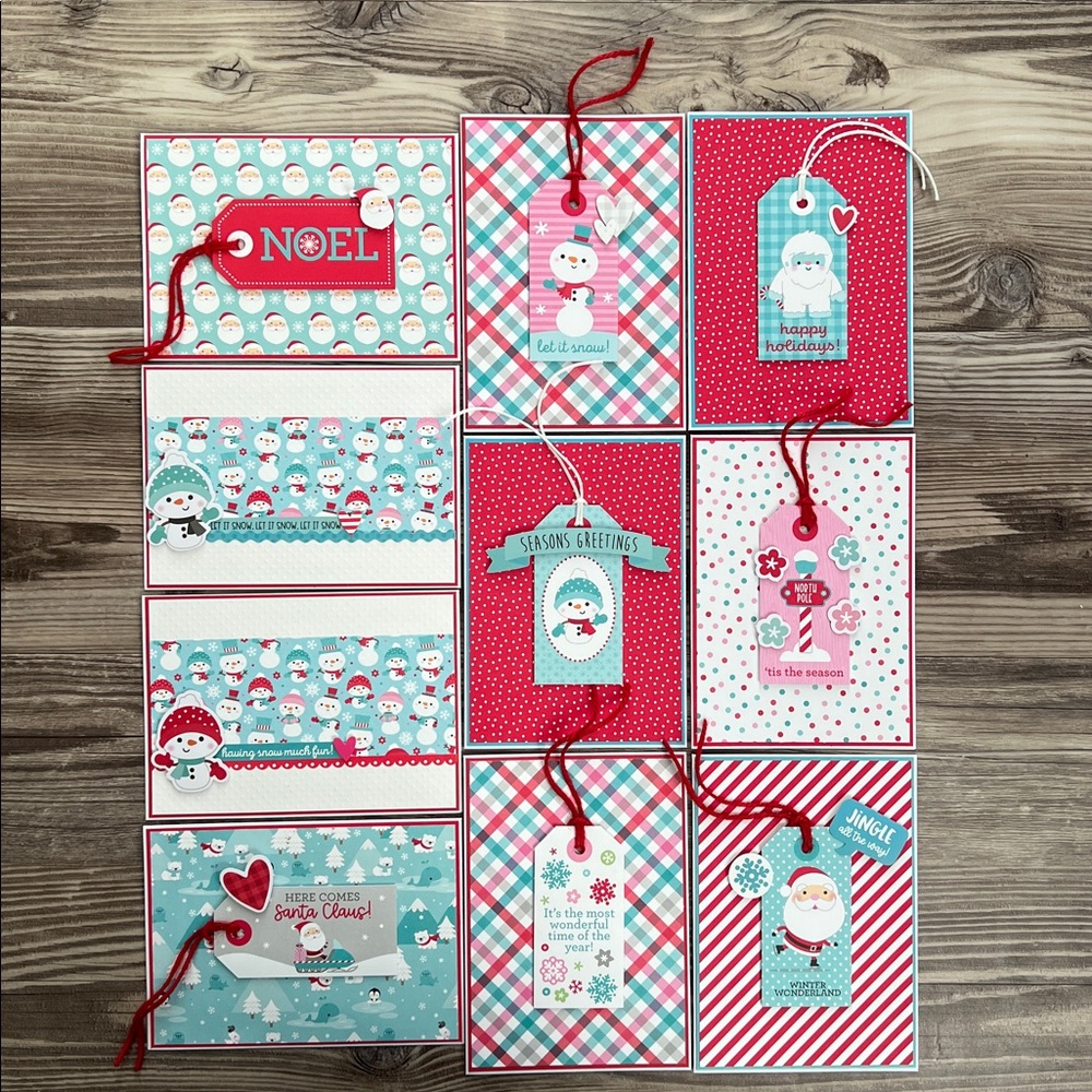 Handmade Christmas and Holiday Cards Set of 10 5”x7” Includes Envelopes